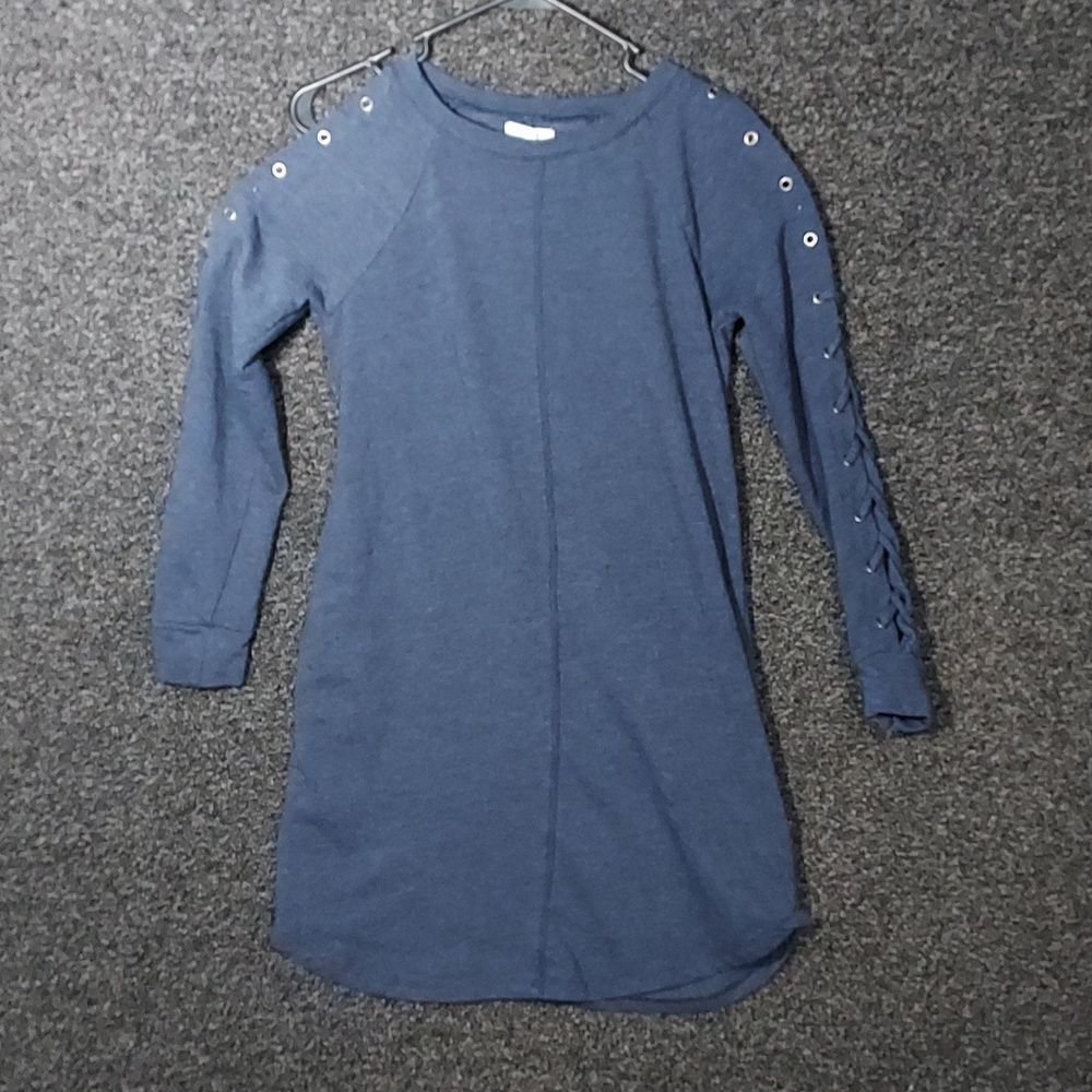 Maurices Navy Blue Long Sleeve Women's Open Shoulder Shirt